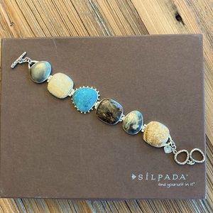 Silpada sterling silver and stone bracelet